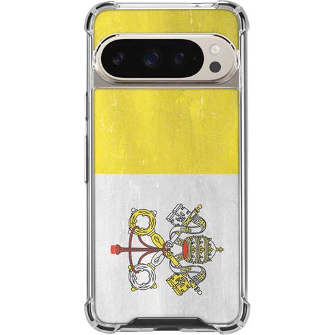 Vatican City Flag Distressed Pixel 9 Pro XL Clear Case